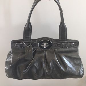 Coach metallic dark grey purse